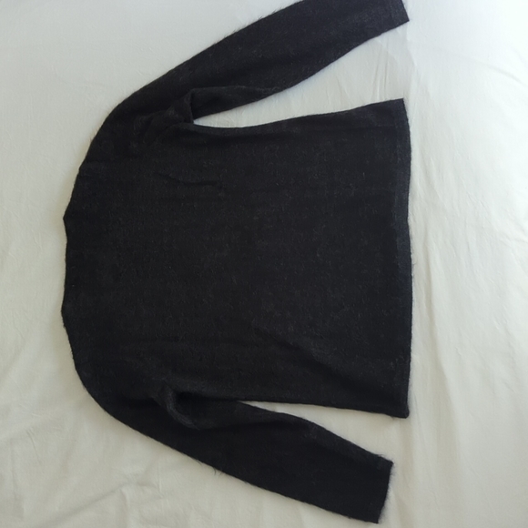 Vintage Jaeger dark gray charcoal mohair wool round neck sweater small italy - Picture 7 of 7